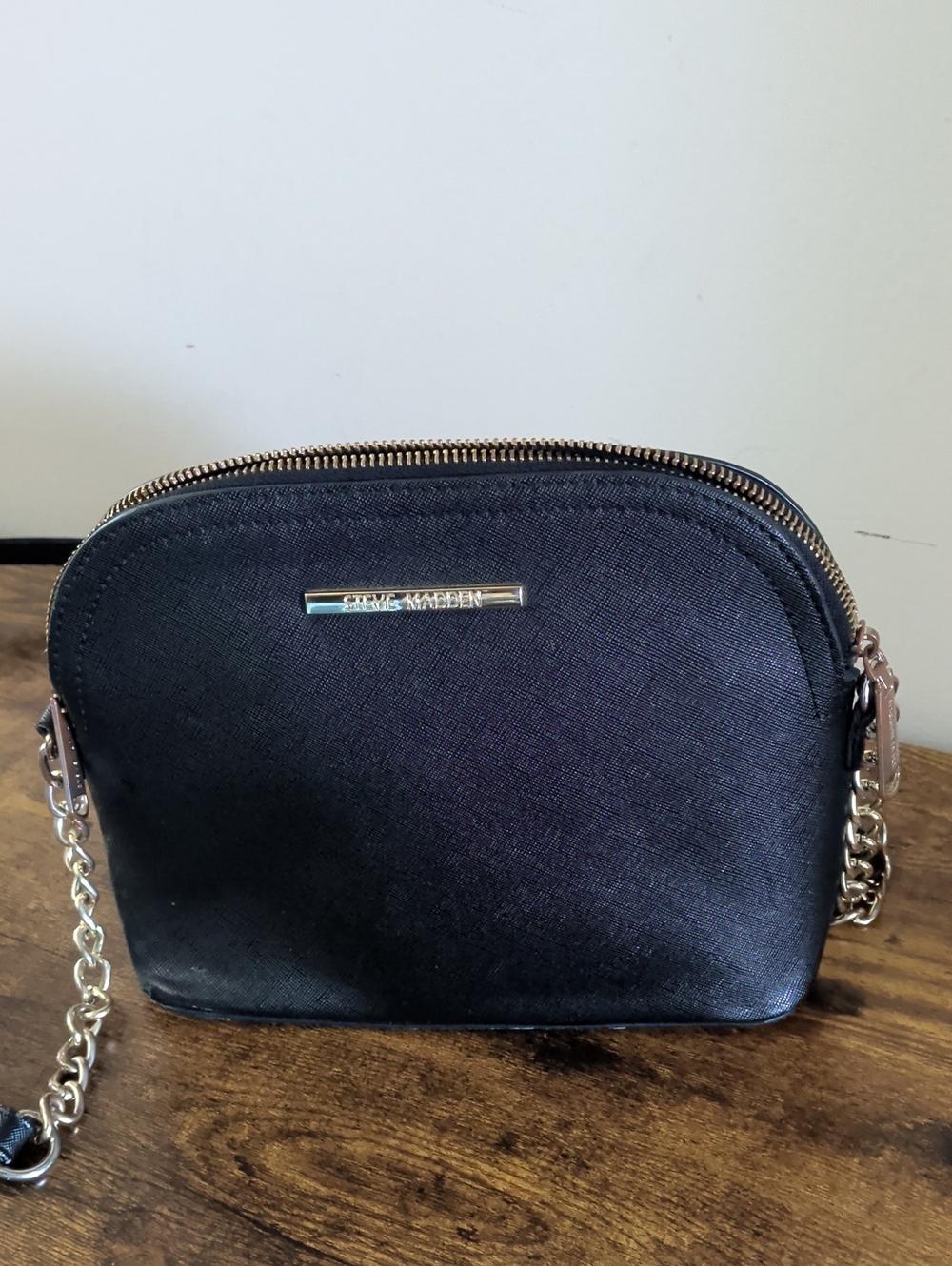 Steve Madden Black Chain-Strap Crossbody